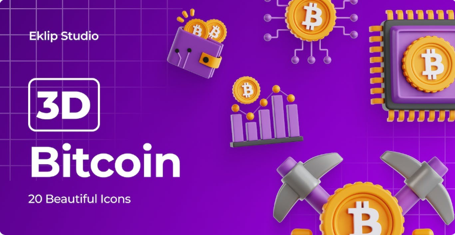 26d105ea-16ea-4a6b-a1b9-916cc33938fa Blockchain Bitcoin 3D Model Resource Pack obj fbx source files - Image 1