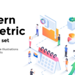 Digital Business Isometric Illustration Materials ai eps source files