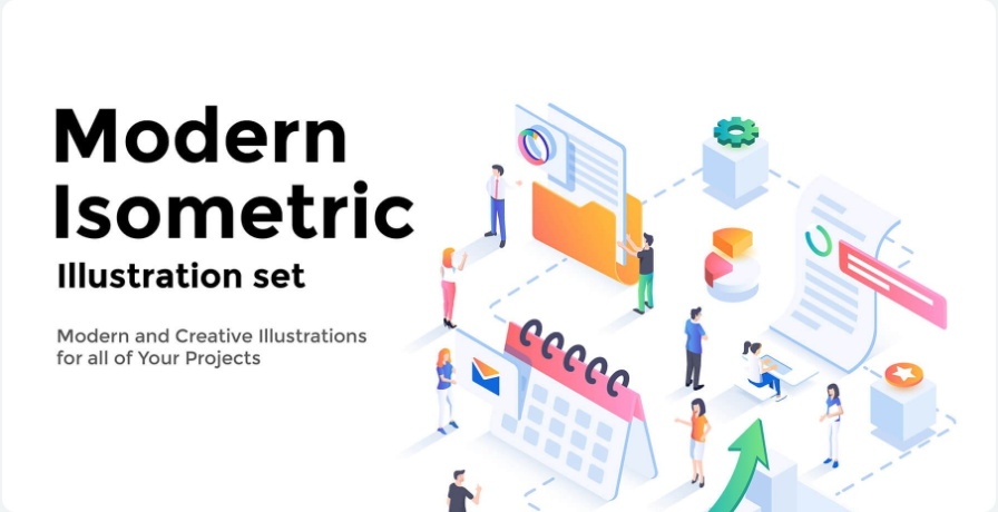 2b5ff033-e59f-4e26-868a-f51f8e521abd Digital Business Isometric Illustration Materials ai eps source files - Image 1