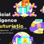 A set of operational illustration resources suitable for future technology, artificial intelligence, and other application scenarios.