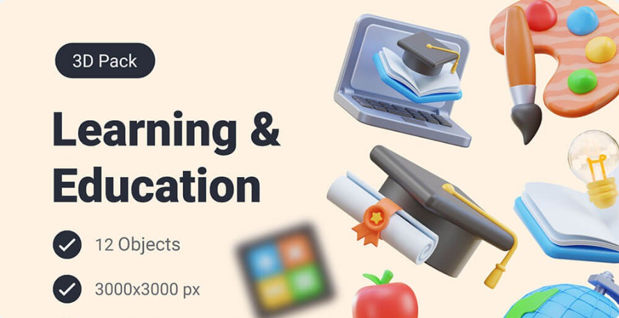 f01e1edd-888b-42a7-b9fc-e068ad1eef9d A set of Blender source files for 3D model resources of school learning scenarios in the education industry. - Image 1