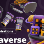 Metaverse 3D assets, metaverse-related 3D icon illustrations and elements resources for C4D and Blender.