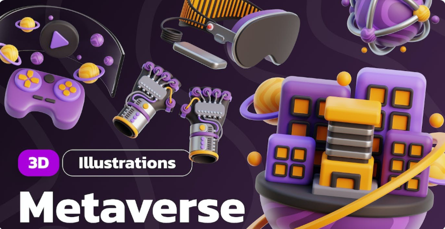 f4090dc5-4ae6-4923-8be6-de005268423e Metaverse 3D Icon Illustration Elements c4d blender resources - Image 1